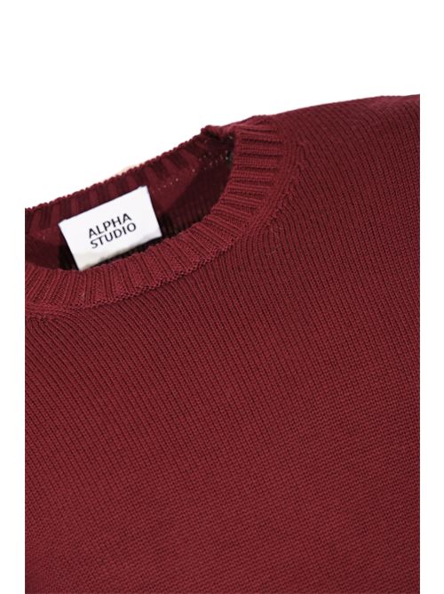 Maglia AU3030C in lana merinos Ciliegia Alpha studio | AU-3030C1009